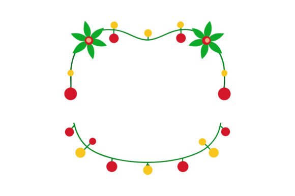 Christmas Garland Border Frame Clip Art: Illustrations