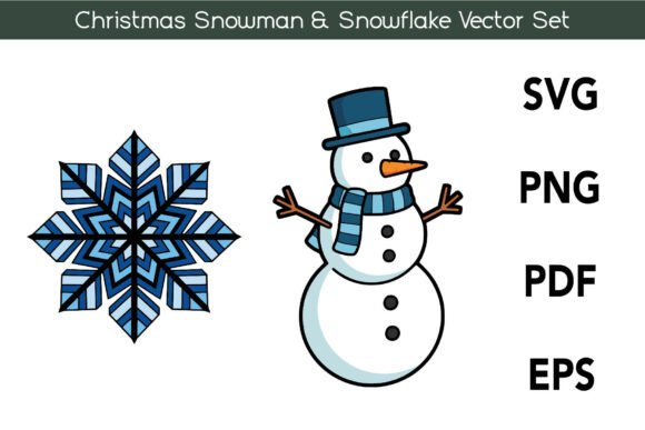 Christmas Snowman Vector Set for Illustrations