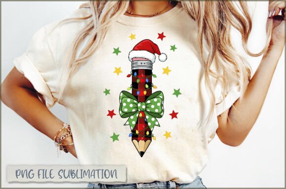 Coquette Christmas Teacher PNG: Festive Illustrations