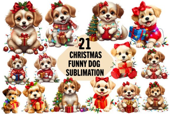 Cute Christmas Dog Clipart Sublimation: Illustrations Review