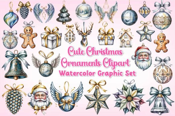 Cute Christmas Ornaments Clipart: Festive Illustrations