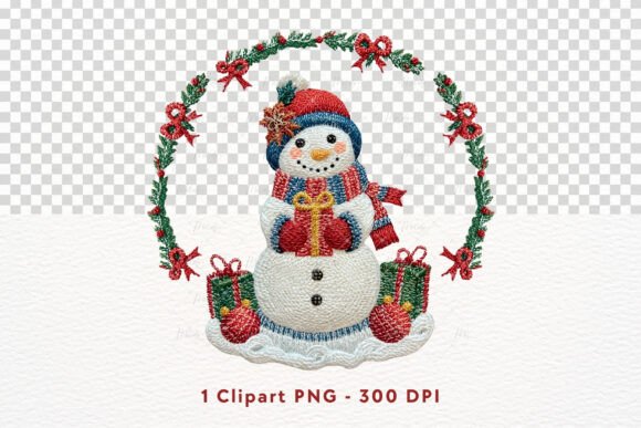 Cute Snowman Christmas Crochet PNG: Festive Illustrations