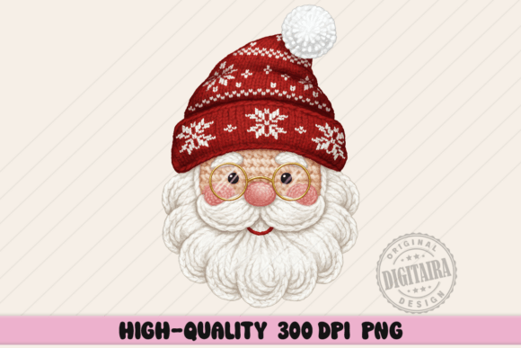 Faux Yarn Santa PNG: Cozy Illustrations for Holiday Design