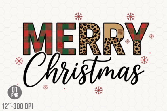 Leopard Print Merry Christmas Doodles Illustrations