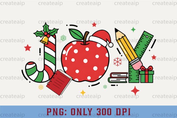Retro Funny Christmas Joy PNG for Illustrations