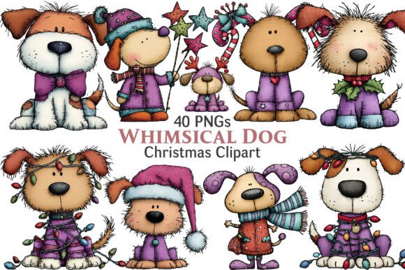 Whimsical Christmas Dog Clipart Bundle Review