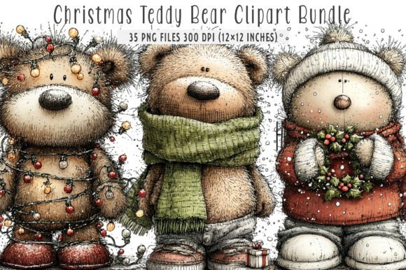 Whimsical Christmas Teddy Bear Clipart: A Brand Review