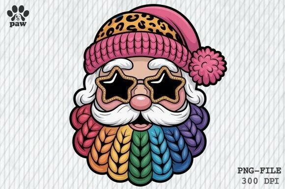 Yarn Santa PNG: Faux Santa Christmas Illustrations